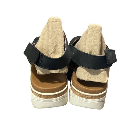 Adrienne Vittadini Sport Black Slingback Sandals Comfortable Platform Sole Styli - Picture 4 of 7